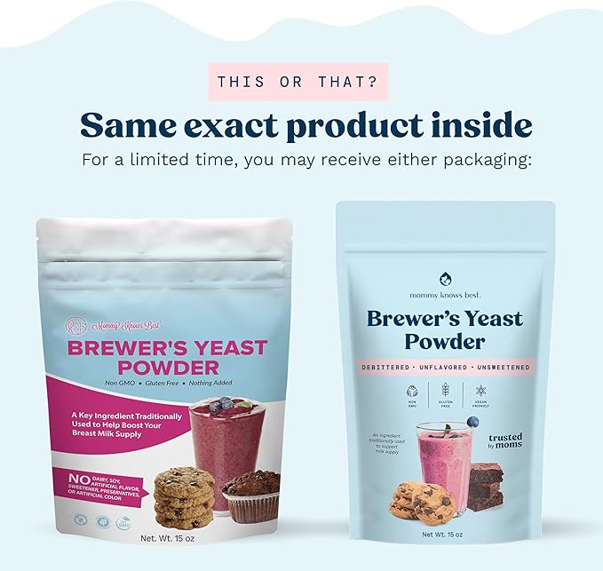 Mommy Knows Best Brewers Yeast Powder for Lactation Brewer's Yeast for Breastfeeding Mothers - Mild Nutty Flavored Unsweetened and Debittered - 32 oz