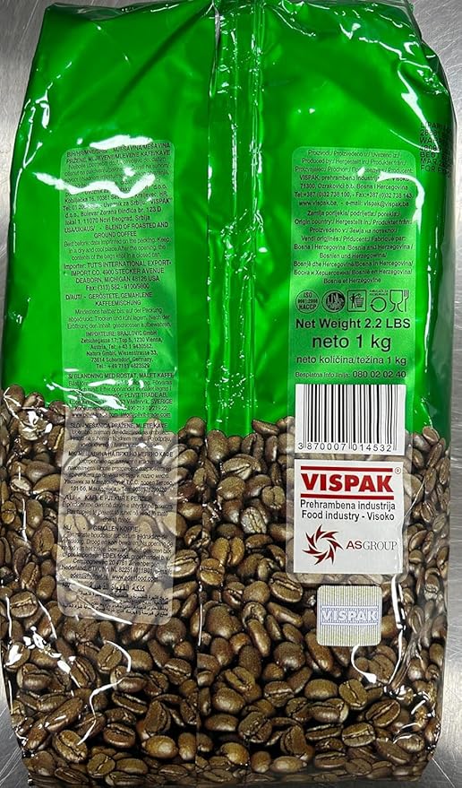 Vispak Zlatna Dzezva Ground Coffee 2.2lb - Pack of 2 (Total 2000g)