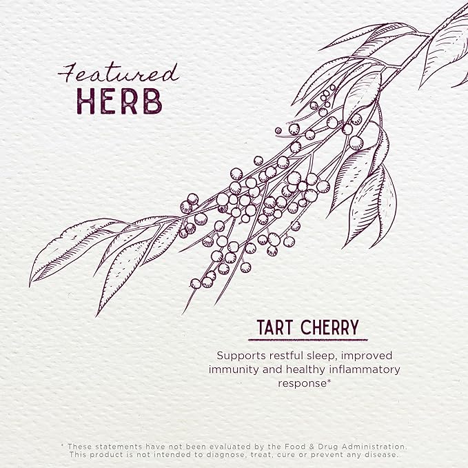 WishGarden Herbs Organic Tart Cherry Extract - Organic Tart Cherry Juice Tincture for Sleep Support Contains Natural Melatonin Joint Comfort &amp Muscle Recovery Superfood Rich in Nutrients 2oz