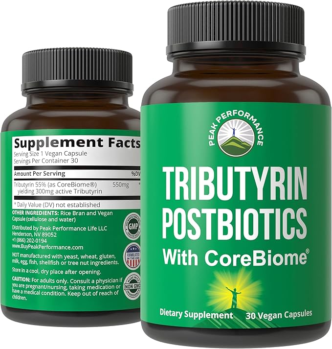 CoreBiome Tributyrin Postbiotic Supplement Clinically Tested for Gut Health. More Effective Than Sodium Butyrate Capsules. High Bioavailability Post Biotics for Digestive Leaky Gut Colon Microbiome