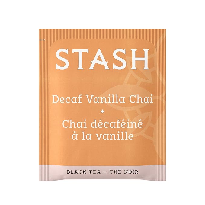 Stash Tea Decaf Vanilla Chai Tea 6 Boxes With 18 Tea Bags Each (108 Tea Bags Total)