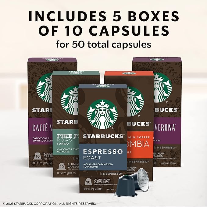 Starbucks by Nespresso Original Line Intense Variety Pack 50-count Espresso Pods
