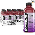 BODYARMOR Flash I.V. Electrolyte Beverage Grape Hydration Drink with Coconut Water For Rapid Rehydration Post Workout Recovery 20 Fl Oz (Pack of 12)