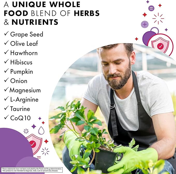 Bluebonnet Nutrition Blood Pressure Support Vascular Health* Non-GMO Vegan Gluten-Free Soy-Free Dairy-Free- 60 Vegetable Capsules 30 Servings