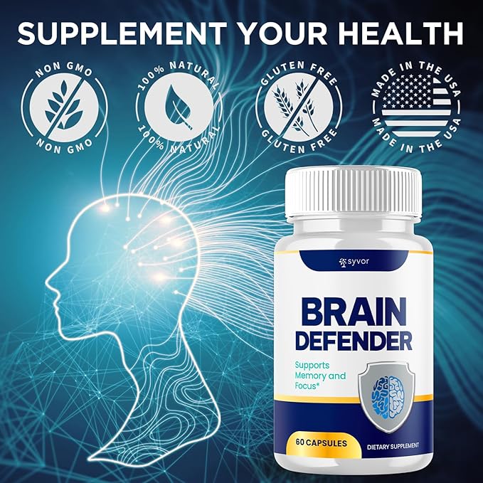 (2 Pack) Brain Defender Supplement Pills Official Brain Defender Advanced Formula Nootropic Capsules All Natural Health and Wellness Support Formula Maximum Strength Braindefender (120 Capsules)
