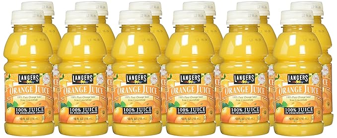 Langers 100% Juice Orange 10 Fl Oz (Pack of 12)