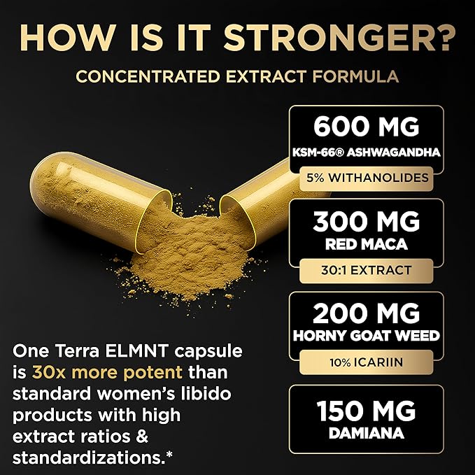 10150mg Libido Booster for Women w. 30x Strength Red Maca Root KSM66 Ashwagandha Horny Goat Weed &amp Damiana - Pure Peruvian Red Maca Root Capsules Powerful Aphrodisiac &amp Testosterone for Wom