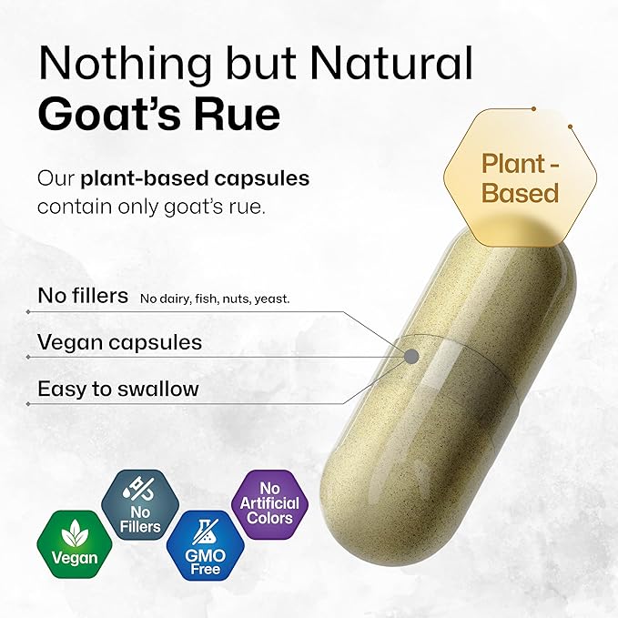 BIO KRAUTER® Goats Rue for Breastfeeding - Pure Vegan Lactation Supplement - Goat’s Rue 100 Capsules 1200 mg per Serving - Natural Supplements for Women - No Fillers Non-GMO 25-Day Supply