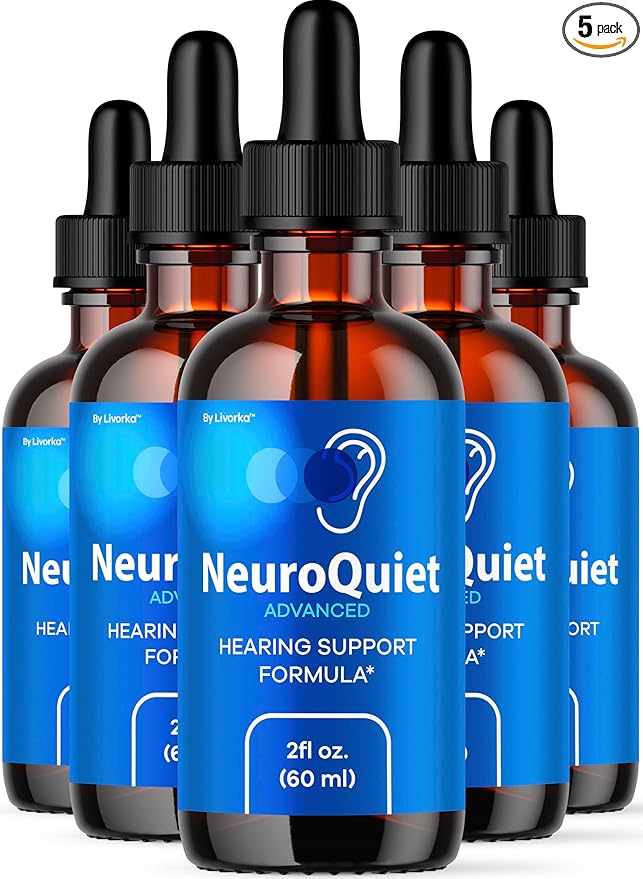 (5 Pack) NeuroQuiet Drops - Official NeuroQuiet Daily Hearing Support All Natural Clean Liquid Advanced Formula for Ear Health Auditory Clarity &amp Inner Ear Balance Reviews 5 Bottles for 5 Months