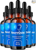 (5 Pack) NeuroQuiet Drops - Official NeuroQuiet Daily Hearing Support All Natural Clean Liquid Advanced Formula for Ear Health Auditory Clarity &amp Inner Ear Balance Reviews 5 Bottles for 5 Months