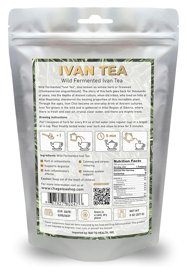 Siberian Fermented Wild Ivan Chai Loose Herbal Tea All Natural No Caffeine (NET WT 8 OZ (227G))