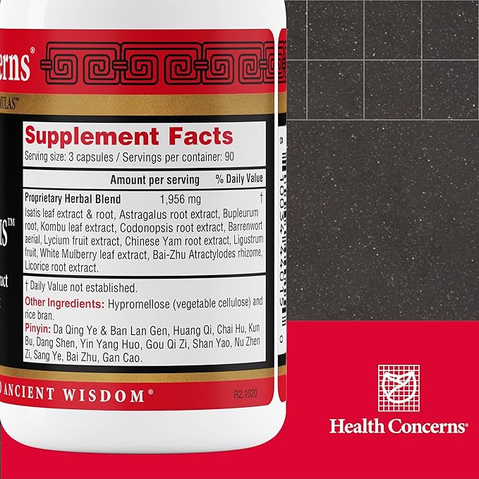 Health Concerns Astra Isatis – Immune Defense &amp Respiratory Health Supplement – Herbal Cold &amp Flu Support – Astragalus Isatis &amp Licorice Extracts - Chinese Traditional Formula – 270 Capsu