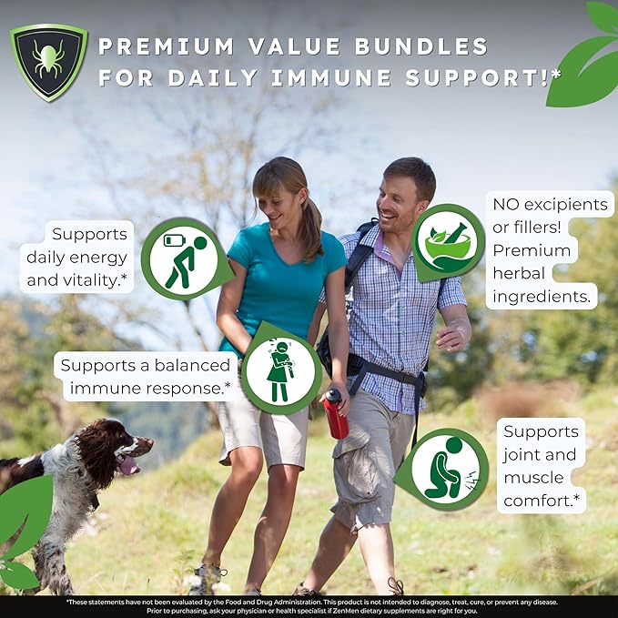 Zenmen Daily Tick Guard - Supports Your Defenses Before Outdoors Exposure - Tick Immune Support 3 Bottles