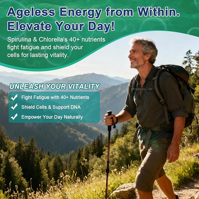 NEVISS Spirulina &amp Chlorella Gummies - Probiotic &amp Super Greens Supplement Superfood Rich in Antioxidants Chlorophyll Protein Essential Amino Acids for Cellular Energy Immunity &amp Eye