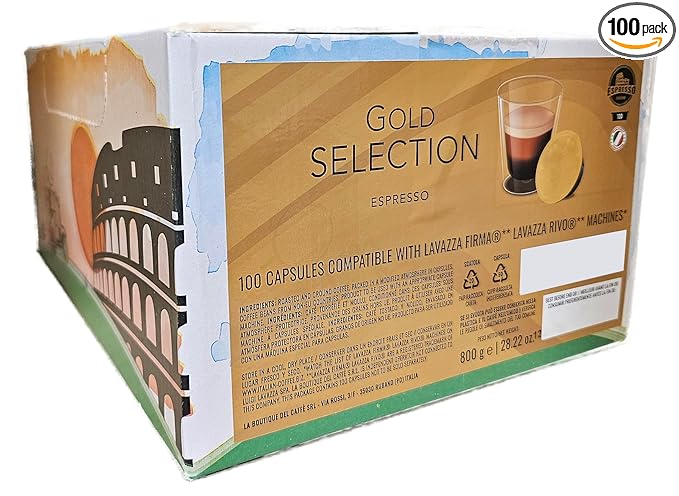 Espresso Italiano coffee capsules compatible with RIVO machines (100 pods Gold Selection)