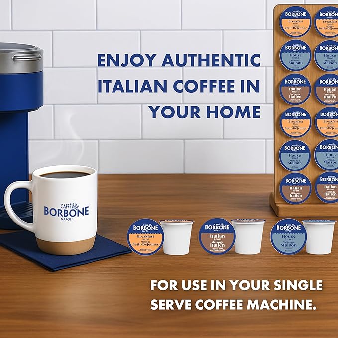 Caffè Borbone Variety Pack Coffee Pods (60 Count) – House Breakfast &amp Italian Roast Blends for a Smooth Bold &amp Balanced Brew – Single Serve Coffee Pods Compatible with K-Cup Brewers