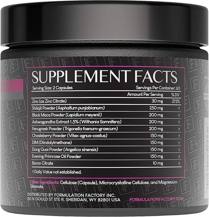 Formulation Factory She's Obsessed: 10-in-1 Hormone Balance Maximizer with Shilajit Maca Ashwagandha DIM Dong Quai Zinc &amp More for Vitality &amp Balance 360 Count (Pack of 3)