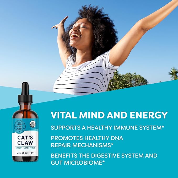 Vimergy USDA Organic Cat’s Claw Liquid – Provides Antioxidant Support* – Benefits The Immune System* – Vegan Gluten-Free Non-GMO – 27 Servings (55 ml)