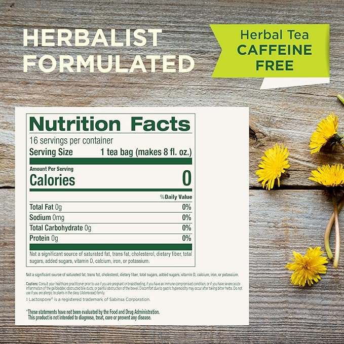 Traditional Medicinals Tea Organic Dandelion Chai Probiotic Supports Healthy Digestion 96 Tea Bags (6 Pack)