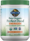 Garden of Life Raw Organic Perfect Food Energizer Juiced Green Superfood Powder - Yerba Mate Pomegranate 30 Servings Green Superfood Powder &amp Probiotics Gluten Free Whole Food Greens Supplement