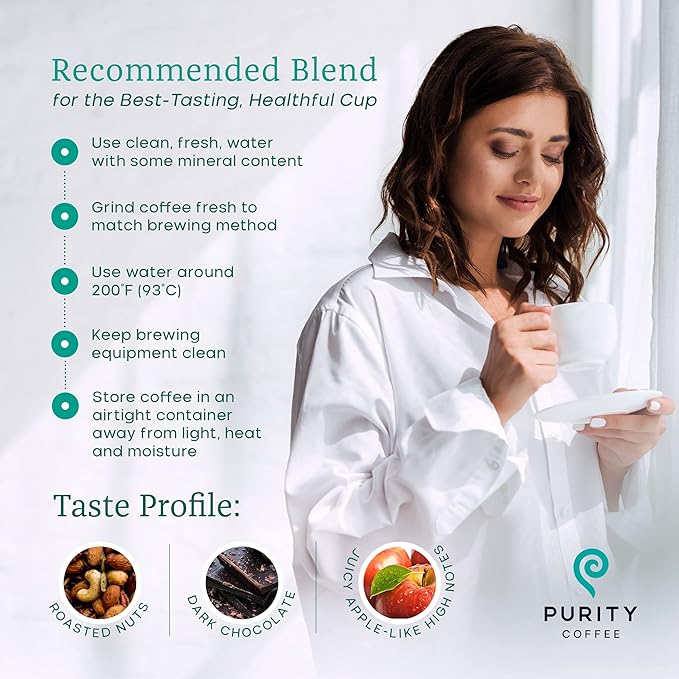 Purity Coffee FLOW Original Medium Roast Whole Bean (5lb Bag) | Specialty-Grade USDA Organic Arabica Blend | Third Party Tested for Mold Mycotoxins &amp Pesticides