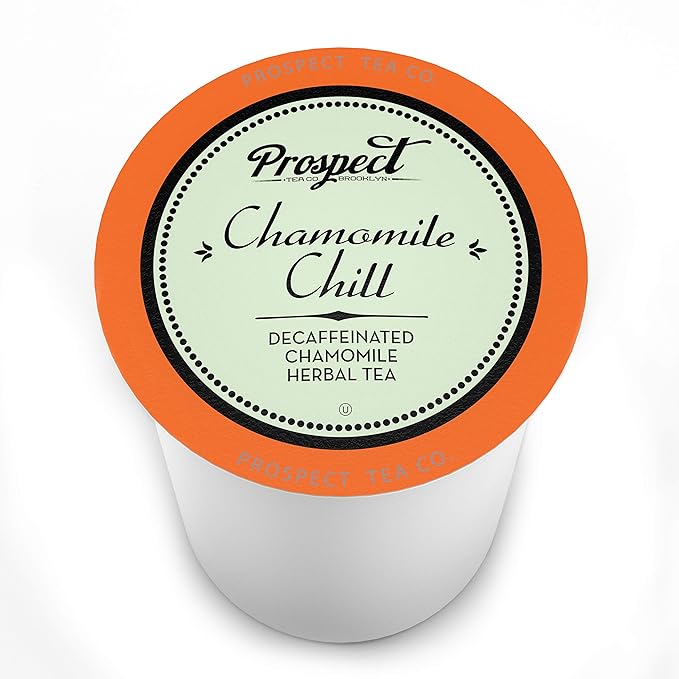 Prospect Tea Co. Decaffeinated Chamomile Chill Herbal Tea Pods Compatible with K Cup Brewers Including 2.0 40 Count
