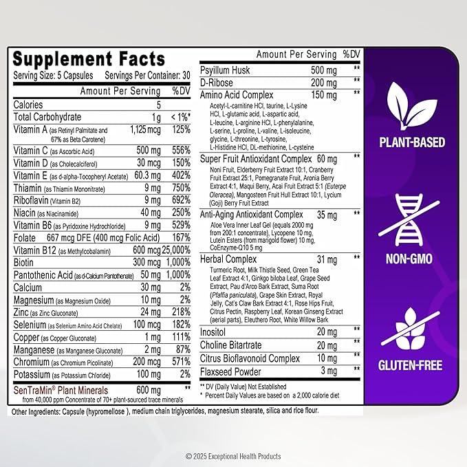 Immuno 150 Immune Support Supplement Packed with 70 Plant Minerals 13 Essential Vitamins and 68 Additional Nutrients-150 Vegetable Capsules- Immune Boost for All Age Groups