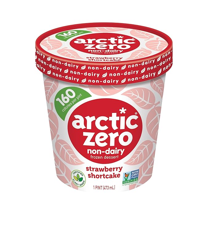 Arctic Zero Non-Dairy Plant Based Frozen Dessert Pints Pack of 6 (Strawberry Shortcake) 6.0 Count