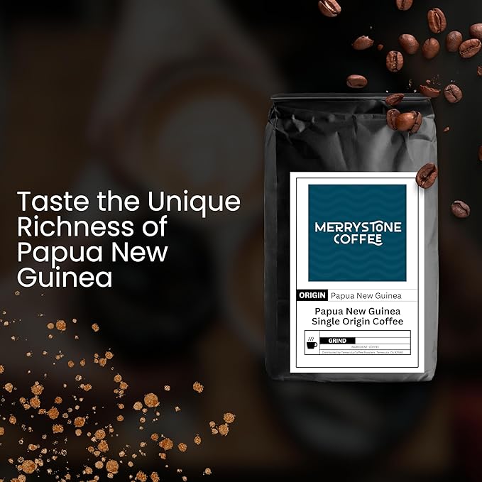 Merrystone Papua New Guinea Single Origin Roasted to Order Medium Roast 1 Lb Whole Bean