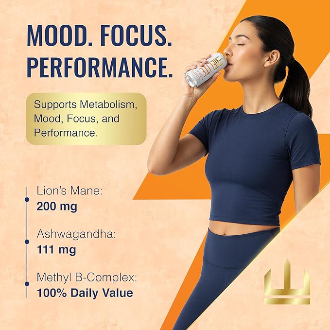 ELITE Energy – Healthy Energy Drinks – Clean Green Tea Caffeine with L-Theanine – Zero Sugar 10 Calories Naturally Sweetened Functional Energy for Focus &amp Performance – 12 Pack – Blood Orange Yu