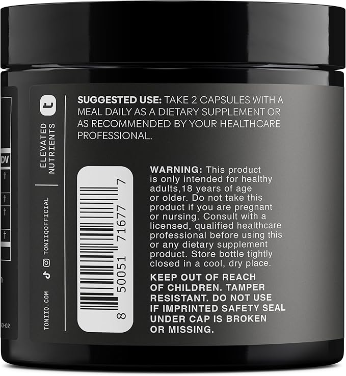 Toniiq Ashwagandha - Ultra High Potency 40:1 Extract with 25% Withanolides - Wild Harvested in India - Highly Concentrated &amp Third-Party Lab Tested - 60 Capsules