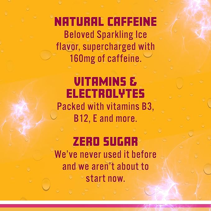Sparkling Ice Energy Power Punch 12Pk. Energy Drinks with Vitamins + Antioxidants Zero Sugar. 12 fl oz cans.