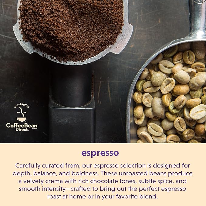 Coffee Bean Direct Unroasted Organic Fair Trade Espresso 5 Pound (Pack of 1)