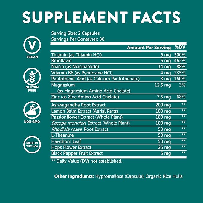 WellPath Zen Stress Relief Supplement + Mood Support | Calm Stress &amp Energy Support | Ashwagandha Root Rhodiola Rosea L-Theanine Lemon Balm | Herbal Capsules 60 Ct