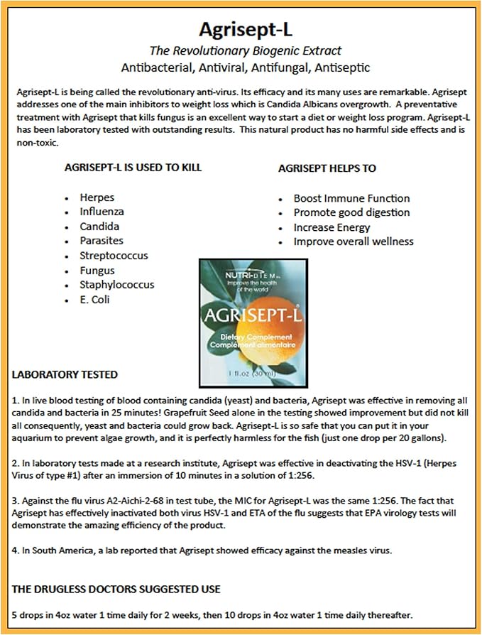 Nutri-Diem Agrisept - L Antioxidant 30ml (1 oz) 3 Bottles
