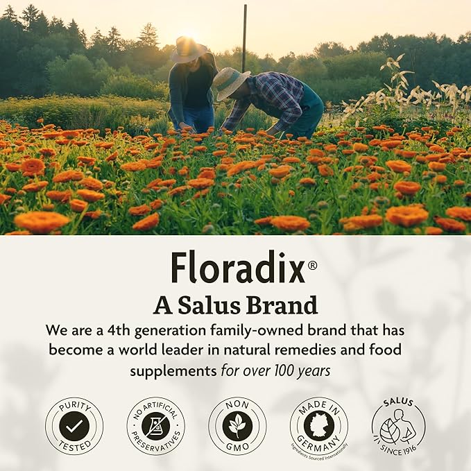 Floradix Gallexier Herbal Bitters - Digestive Support Supplement with Artichoke Dandelion Turmeric Ginger &amp More - Liquid Formula - Easily Absorbed - Vegan Non-GMO - 8.5 fl oz