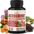Berberine with Ceylon Cinnamon Turmeric Milk Thistle Artichoke Black Pepper - 150 Count - Pack of 1