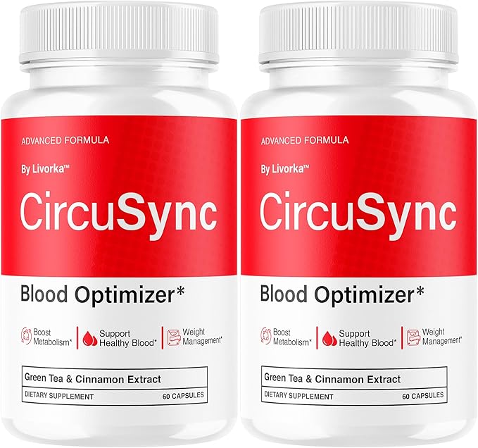(2 Pack) Circusync Capsules - Official Circu Sync Advanced Blood Health Support Supplement Pills - Maximum Strength Natural Vitamins Formula for Overall Health &amp Wellness 120 Capsules for 2 Mont