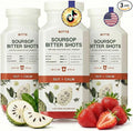 bitte Strawberry Soursop Digestive and Calm Shot 3 Pack - Ready to Drink Herbal Blend with Ginger and Chamomile - Vegan Zero Sugar and Gluten Free - 3 x 16 Fl Oz Bottles