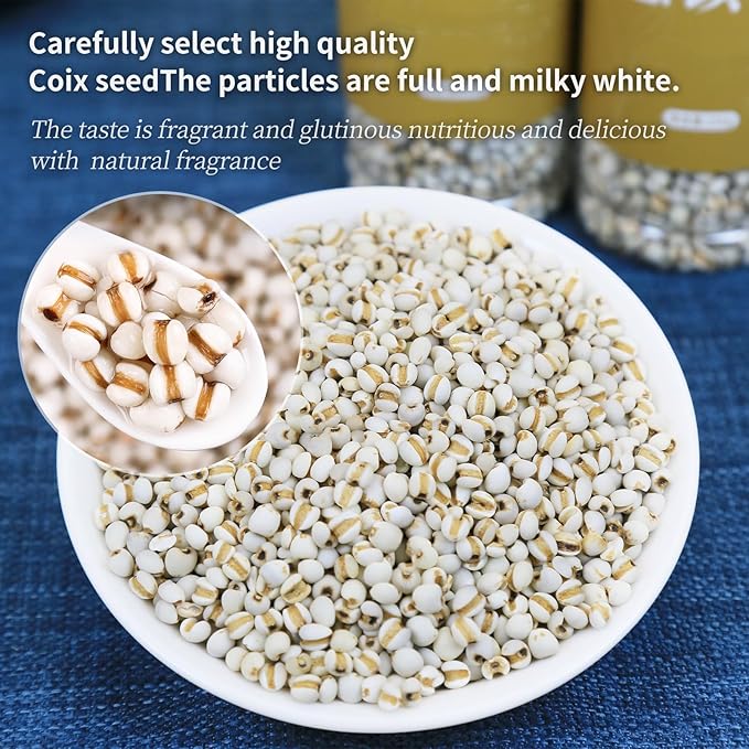 Job's Tears Coix Seed Jobs Tears Seeds Pearl Barley Coix Rice No addition No Sugar薏米 薏仁米 薏仁 薏苡仁18oz/500g