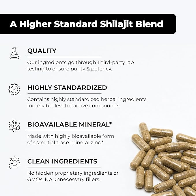 SANDHUHERBALS Shilajit Capsules for Men &amp Women | Pure Himalayan Blend with Ashwagandha | High Potency and Energy Supplement | 2 Months Supply | for Extra Power and Stamina | Combo with Sea Moss