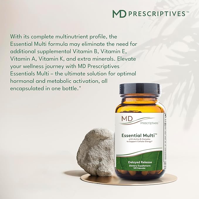 MD Prescriptives - Essential Multi (Delayed Release) - Multivitamin Mineral Complex Supplement for Enhanced Hormone Support - 120 Capsules