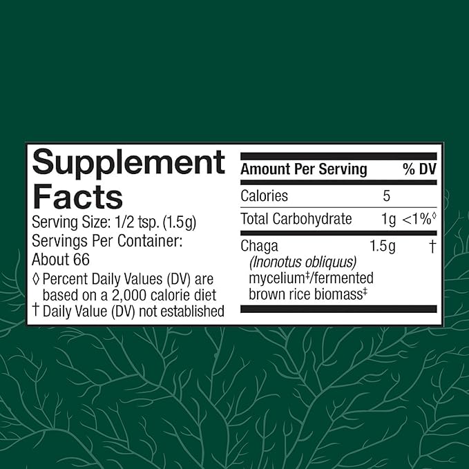Host Defense Chaga Powder - Immune System Support Supplement - Chaga Mushroom Powder for Antioxidant Activity Support - Dietary Mushroom Supplement - 3.5 oz (66 Servings)*