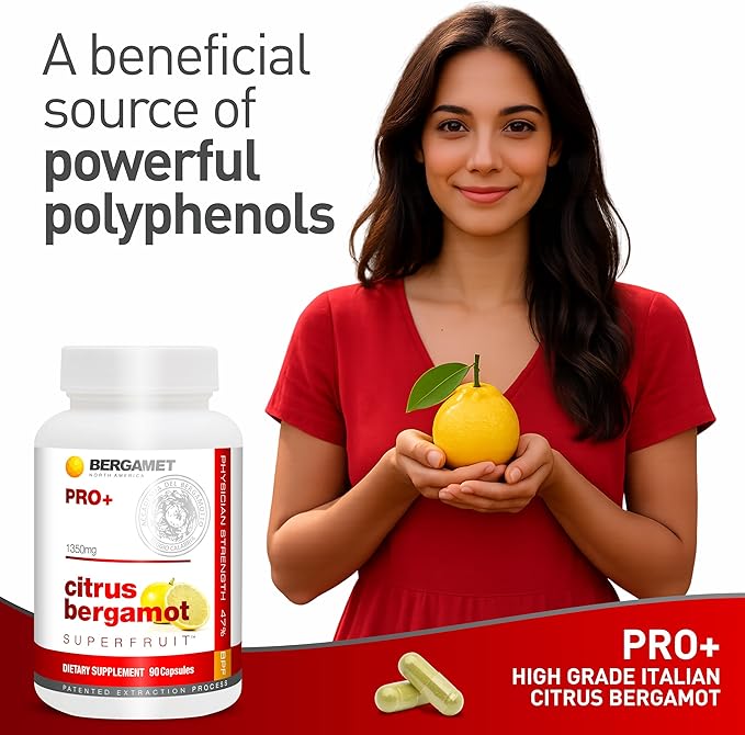 Citrus Bergamot SuperFruit PRO+ with Olive Leaf Extract - 47% BPF - 80% Polyphenols - 675mg per Serving - Worlds Strongest - 180 Caps - 2 Months - Made in the USA