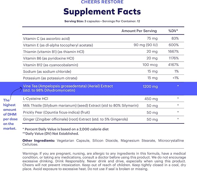 Cheers Liver Combo | Restore + Protect | Support Your Liver &amp Feel Better After Drinking | DHM L-Cysteine Milk Thistle Prickly Pear B-Vitamins | 12 Doses Restore 30 Doses Protect | Supplement