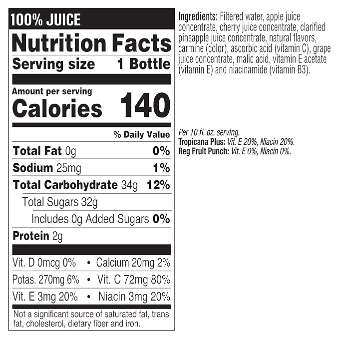 Tropicana 100% Fruit Medley Juice�Single Serve 10 Fl Oz Bottles (Pack of 24) - Real Fruit Juice Vitamin C B &amp E Rich No Added Sugars No Artificial Flavors