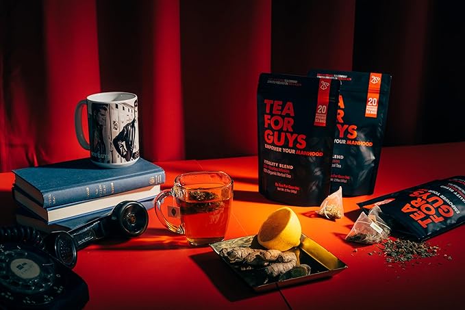 Tea For Guys: Vitality Blend – Natural Support for Testosterone Libido Male Fertility and overall Male Vitality | Herbal Tea for Mens Wellness – 20 Biodegradable Tea Bags