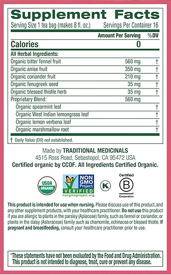 TRADITIONAL MEDICINALS HERB TEAOG1MOTHER'S MLK 16 BAG (Pack of 4)