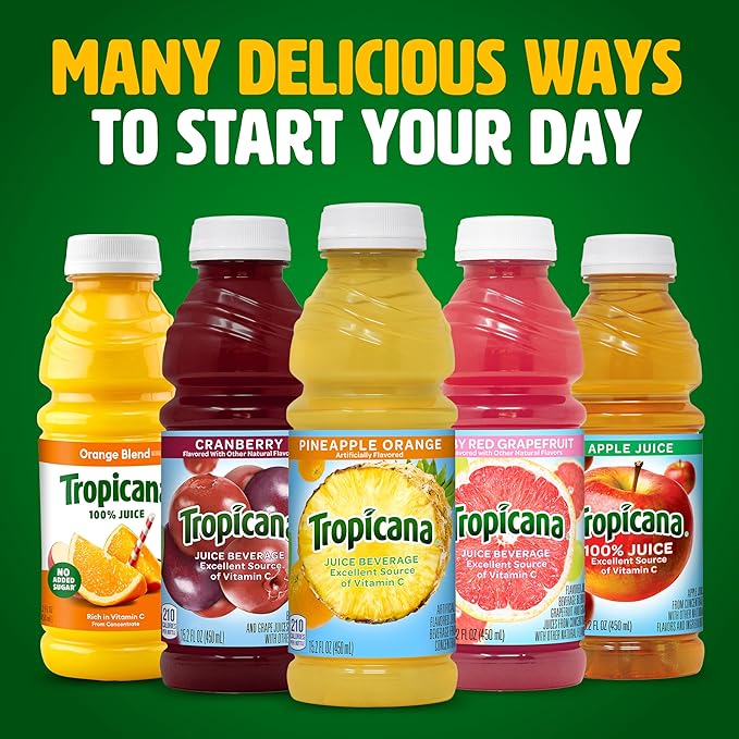 Tropicana Juice Drink 15.2 Bottles Pineapple Orange 15.2 Oz (Pack of 12)