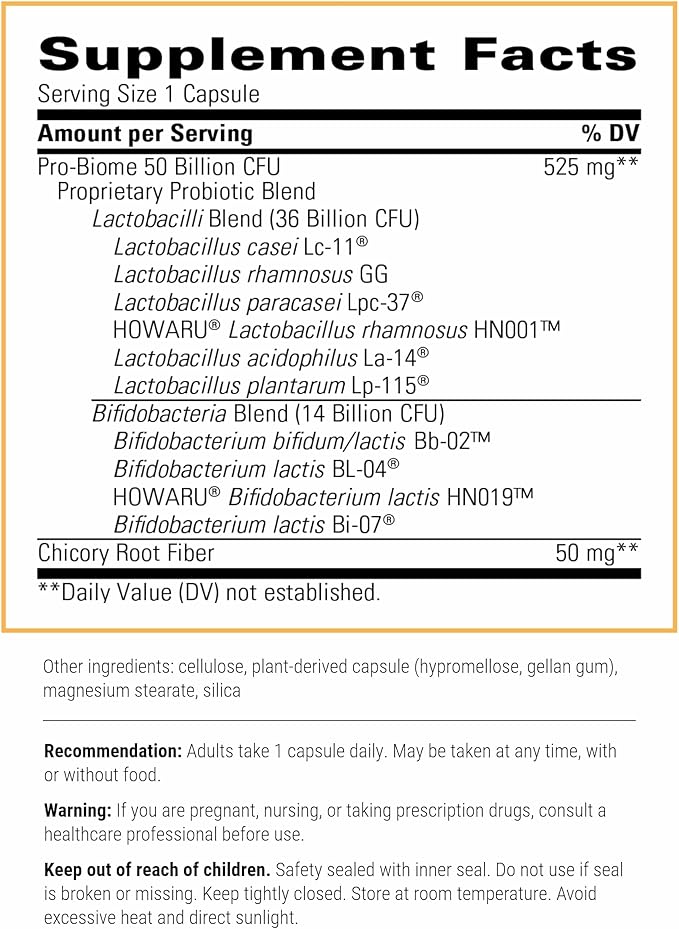Integrative Therapeutics Pro-Biome - Probiotic Blend for Digestive Health &amp Immune Support* - Daily Probiotic for Gastrointestinal Health* - Dairy-Free &amp Gluten-Free - 30 Capsules (30 Servings